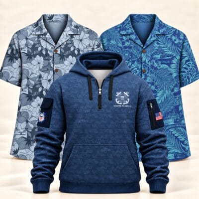 US COAST GUARD 2 Hawaiian + 1 Quarter Zip Bundle