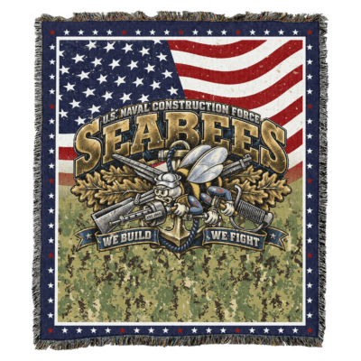 US Navy Seabee Woven Blanket