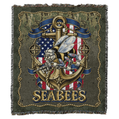 US Navy Seabee Woven Blanket