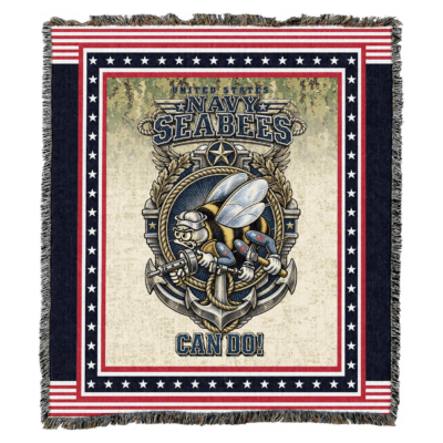 US Navy Seabee Woven Blanket
