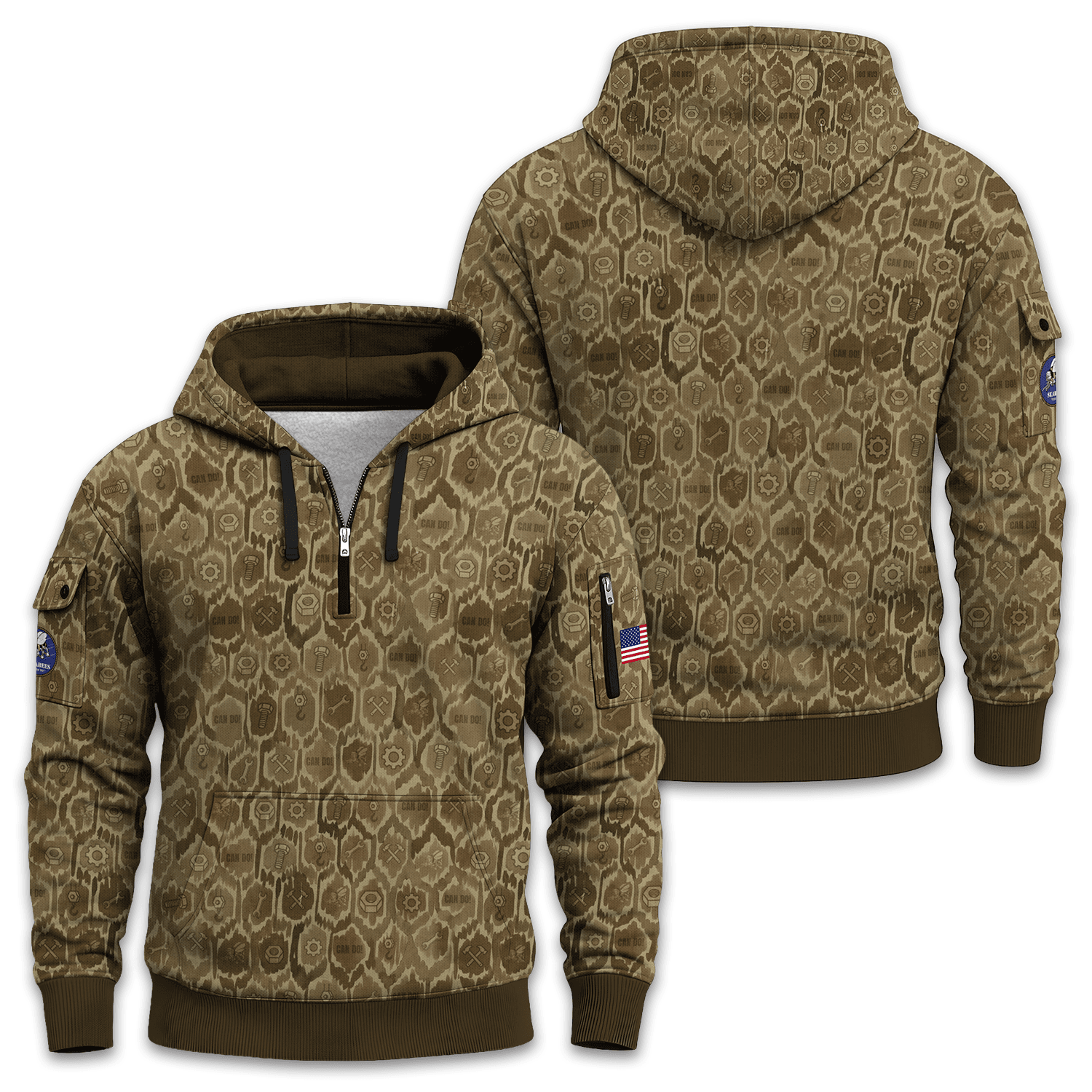 US Navy Seabee Quarter Zip Hoodie