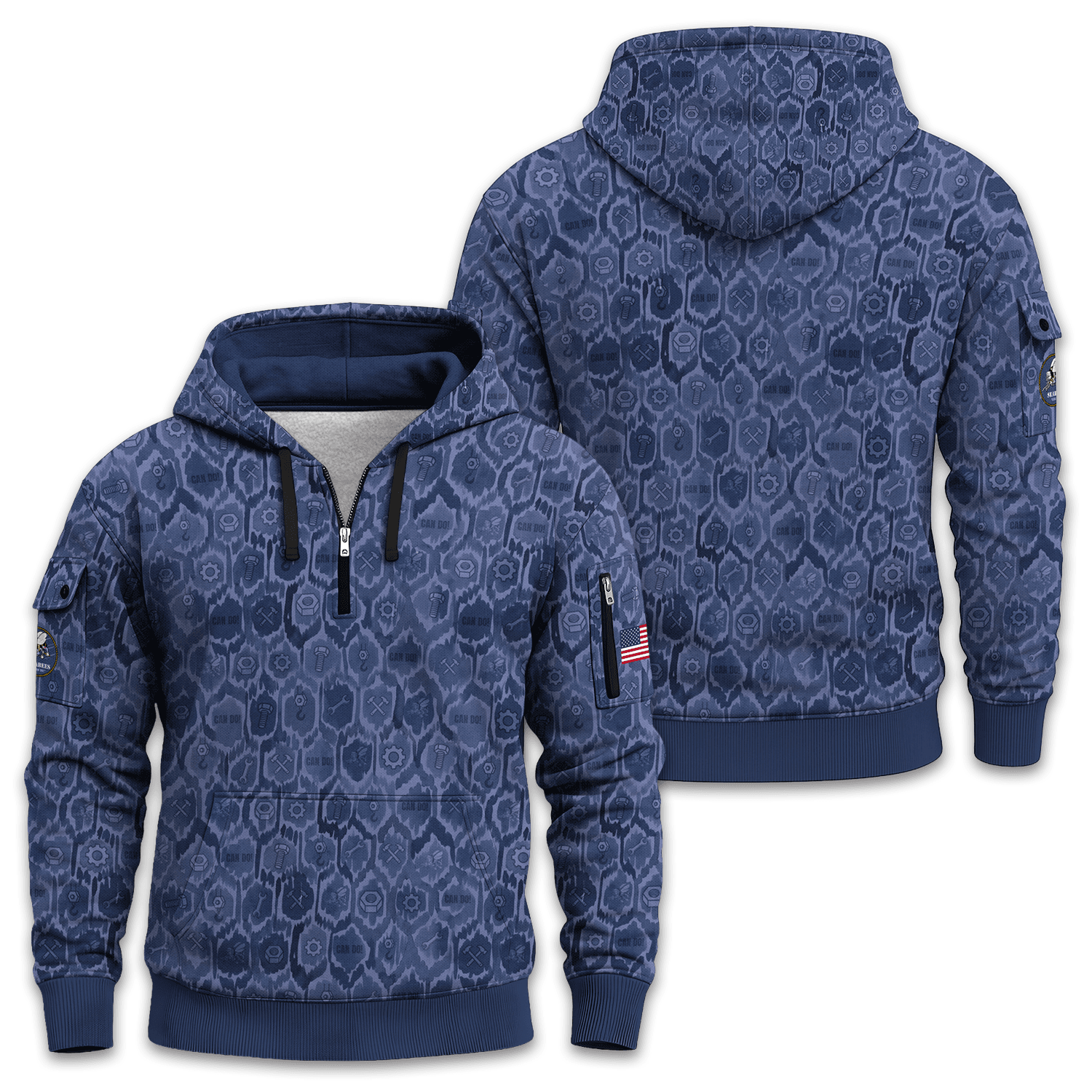 US Navy Seabee Quarter Zip Hoodie