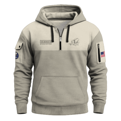 US Navy Seabee Quarter Zip Hoodie