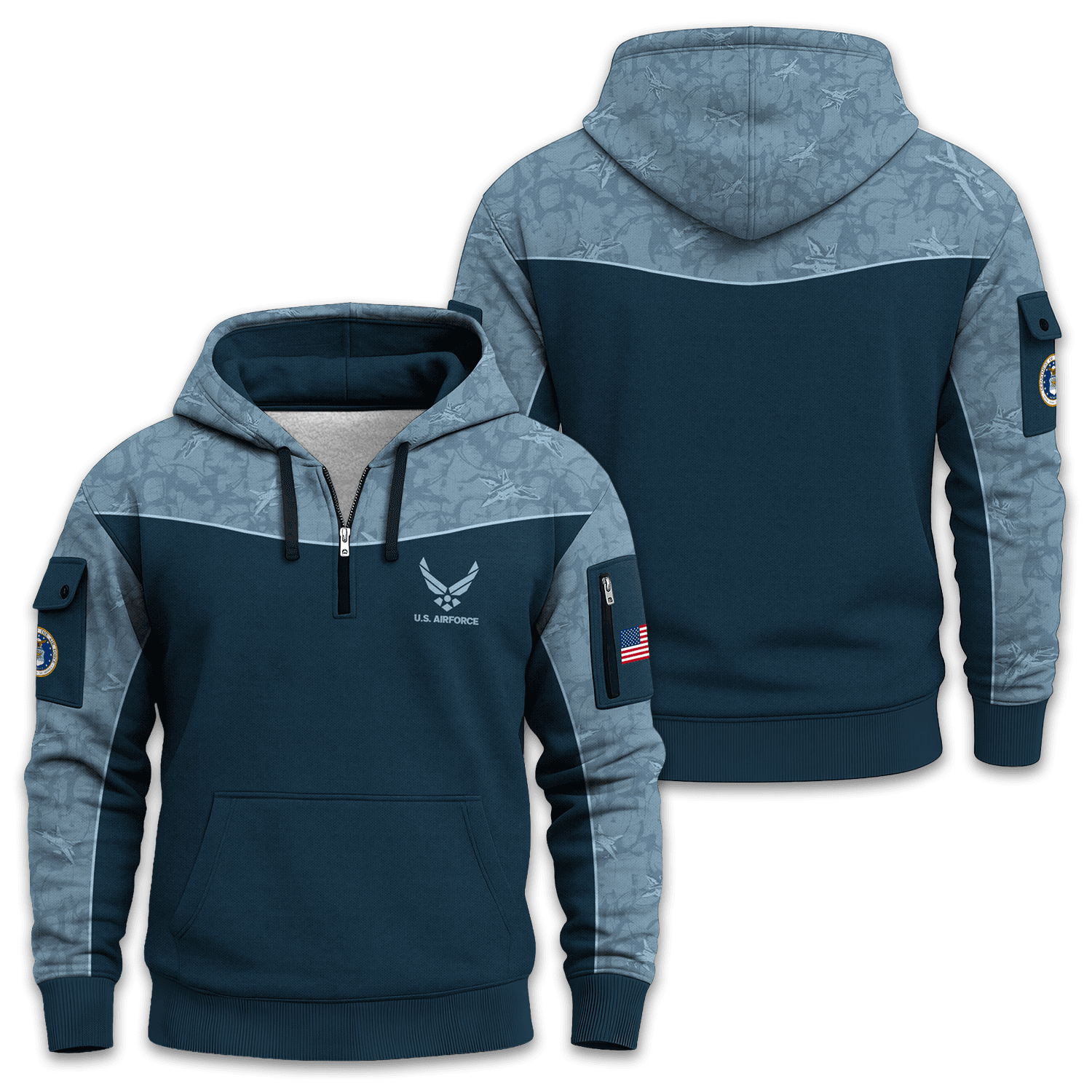 US Air Force Quarter Zip Hoodie