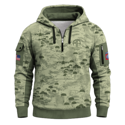 US Army 82nd Airborne Quarter Zip Hoodie
