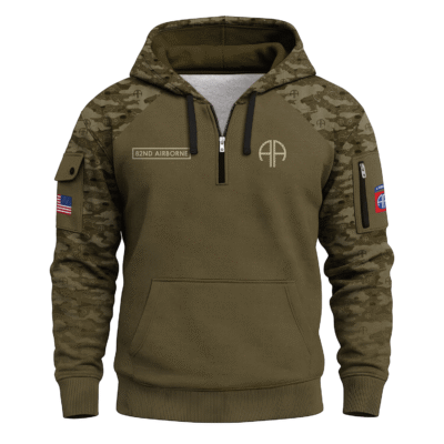 US Army 82nd Airborne Quarter Zip Hoodie