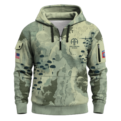 US Army 82nd Airborne Quarter Zip Hoodie