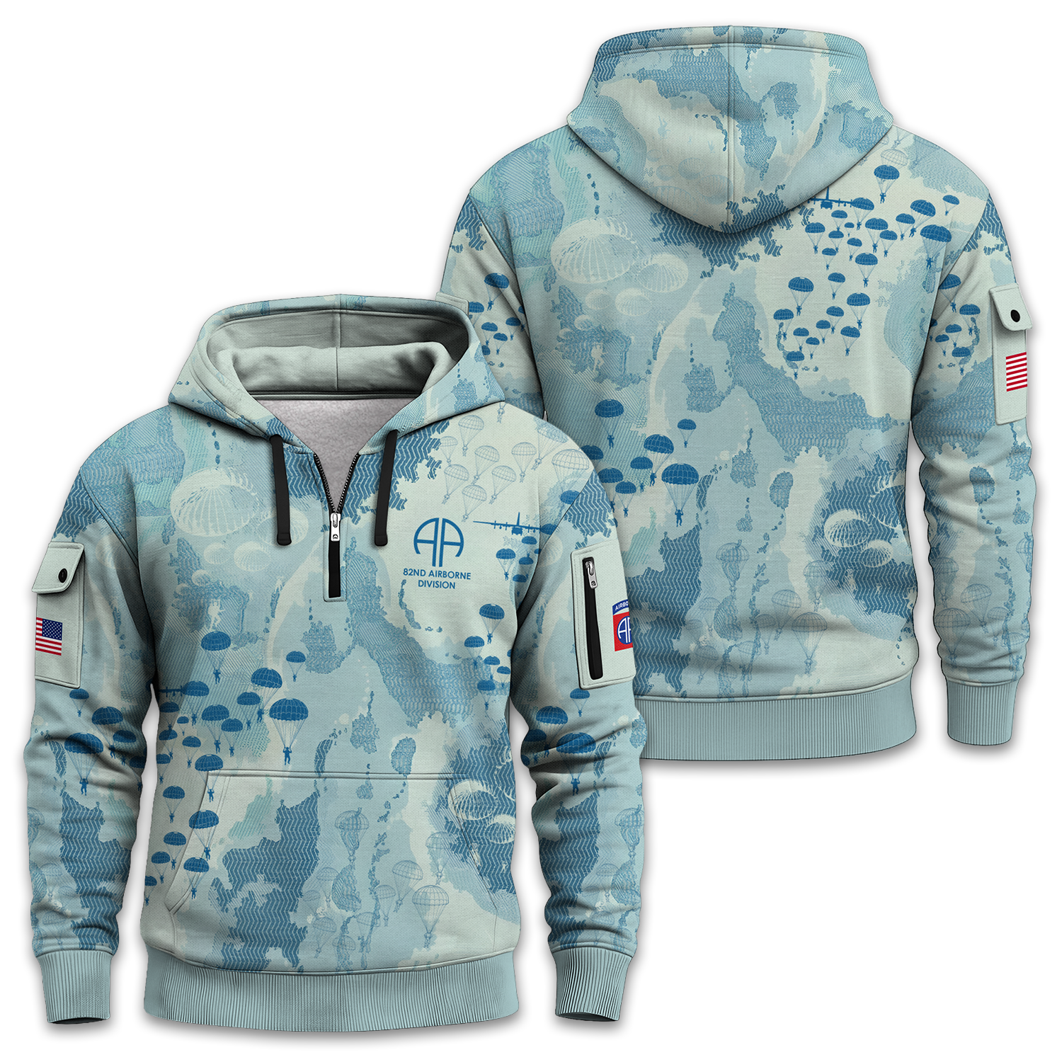US Army 82nd Airborne Quarter Zip Hoodie