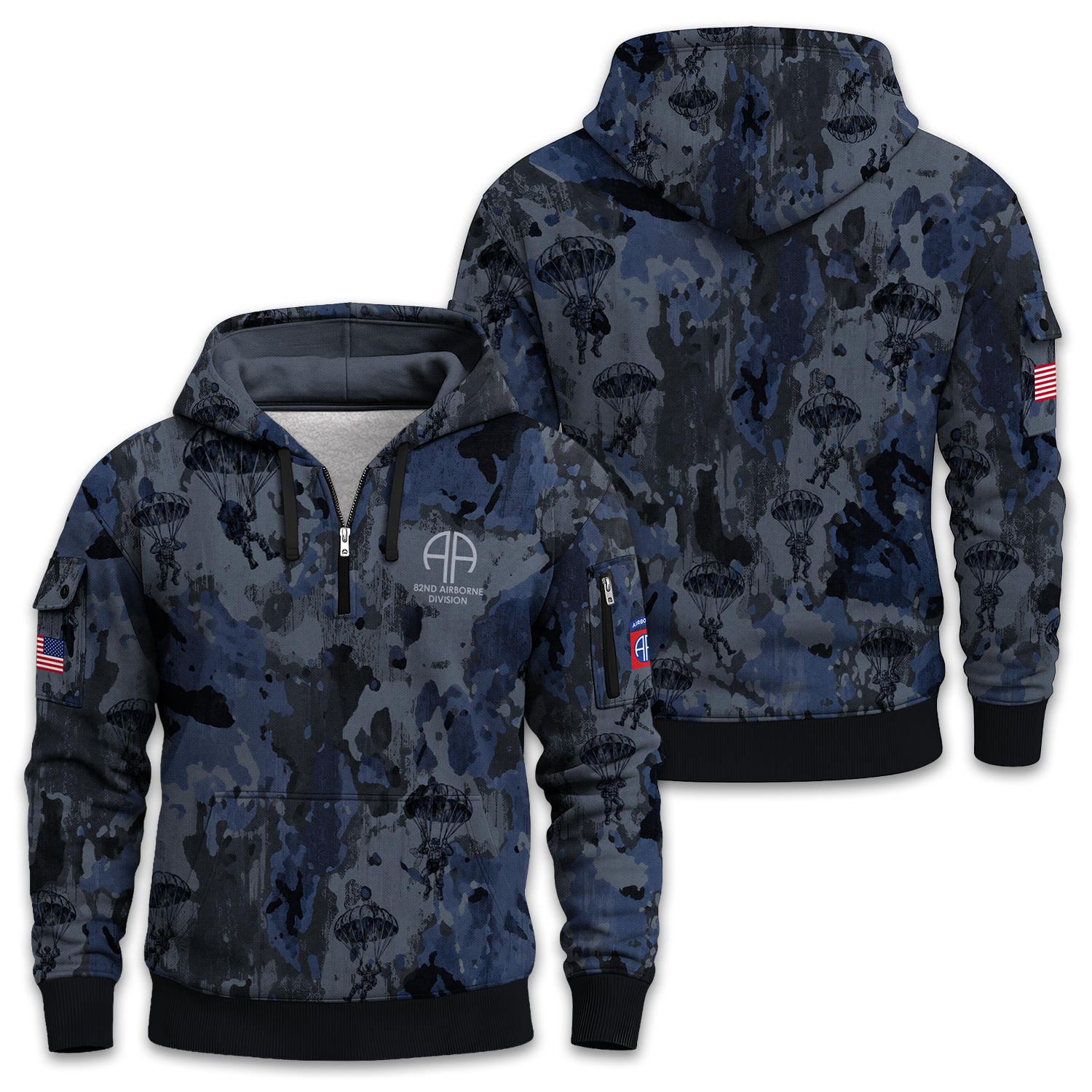 US Army 82nd Airborne Quarter Zip Hoodie