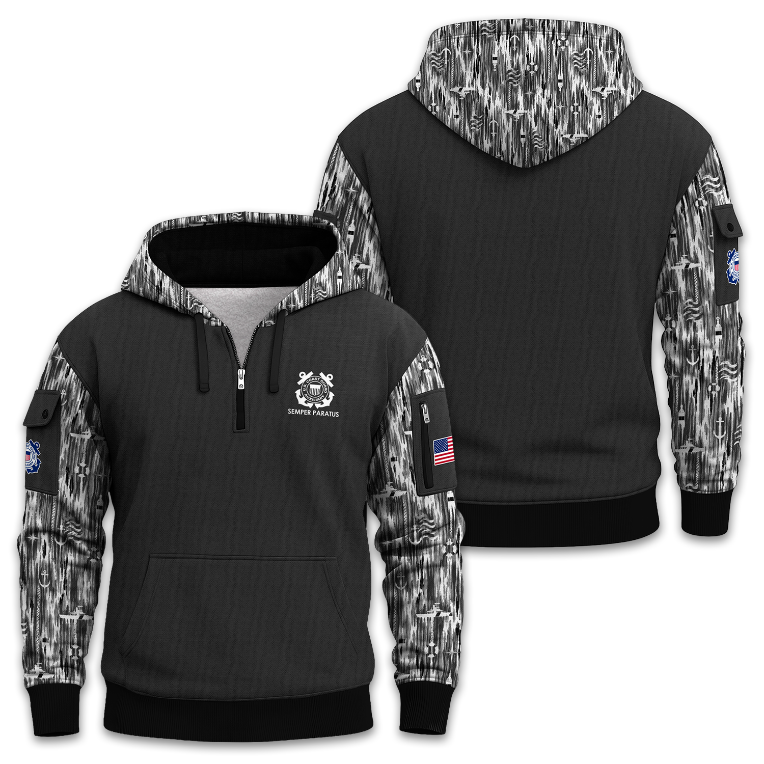 US Coast Guard Quarter Zip Hoodie
