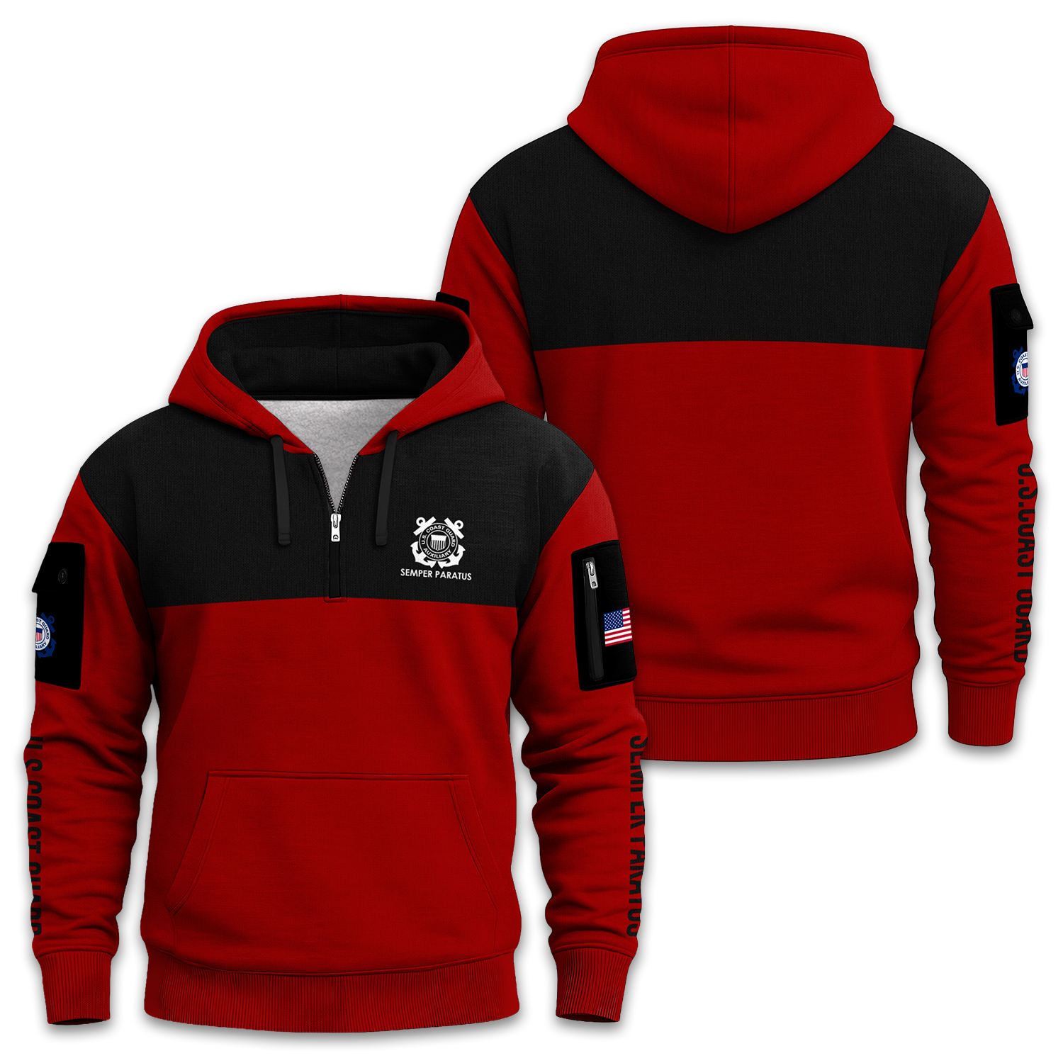 US Coast Guard Quarter Zip Hoodie