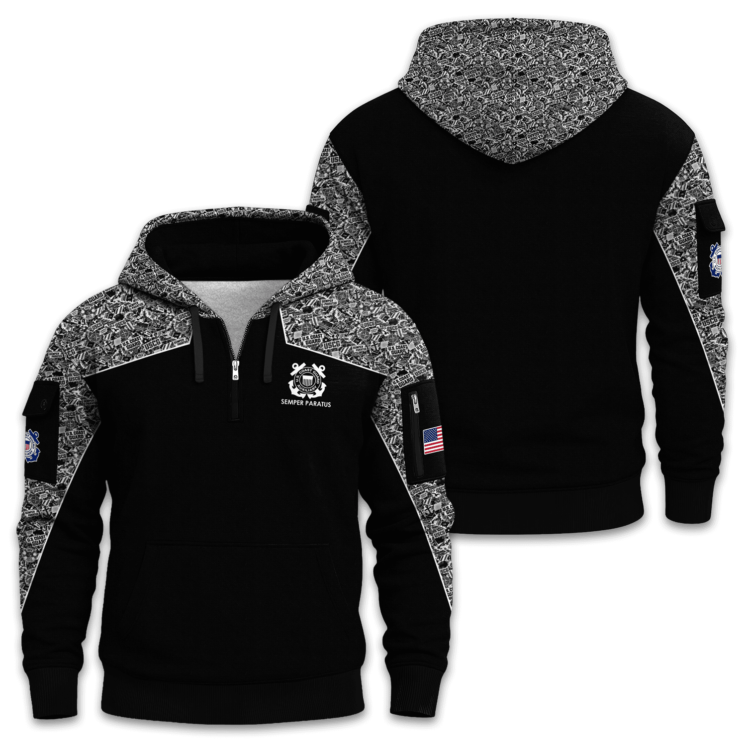 US Coast Guard Quarter Zip Hoodie