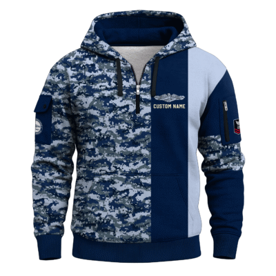 Personalized US Navy Submarine Quarter Zip Hoodie