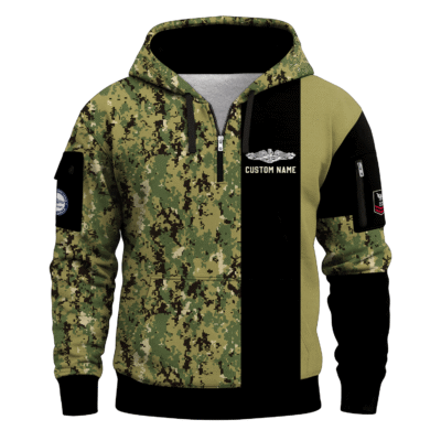 Personalized US Navy Submarine Quarter Zip Hoodie