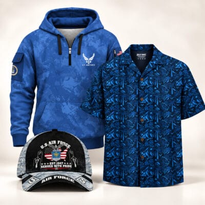 US AIR FORCE 1 Hawaiian + 1 Quarter Zip + 1 Cap Bundle