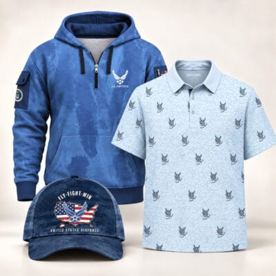 US AIR FORCE 1 Polo + 1 Quarter Zip + 1 Cap Bundle