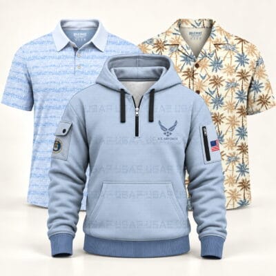 US AIR FORCE 1 Hawaiian + 1 Polo + 1 Quarter Zip Bundle