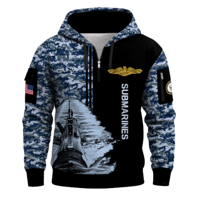 US Navy Submarine Quarter Zip Hoodie