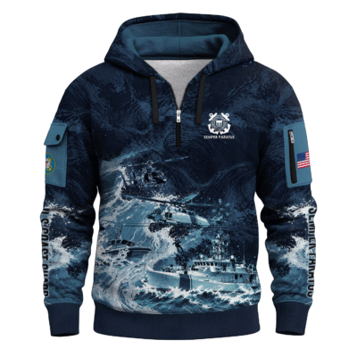 US Coast Guard Quarter Zip Hoodie