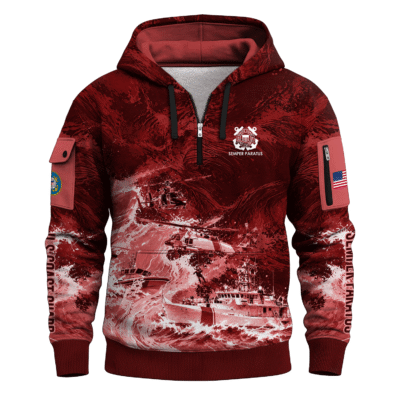 US Coast Guard Quarter Zip Hoodie