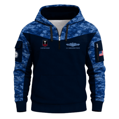 Personalized US Navy Submarine Quarter Zip Hoodie