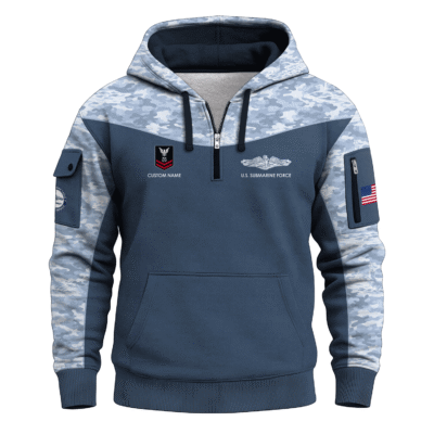 Personalized US Navy Submarine Quarter Zip Hoodie