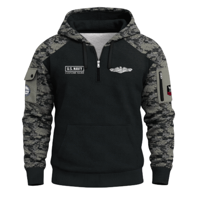 Personalized US Navy Submarine Quarter Zip Hoodie