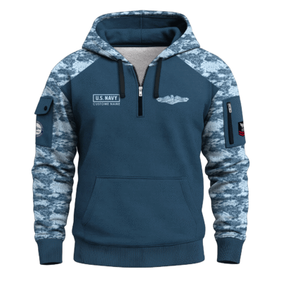 Personalized US Navy Submarine Quarter Zip Hoodie