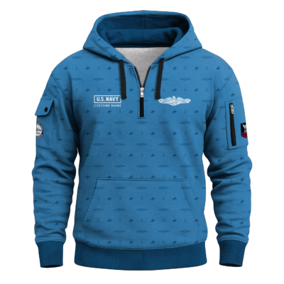 Personalized US Navy Submarine Quarter Zip Hoodie
