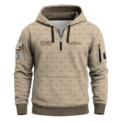 Personalized US Navy Submarine Quarter Zip Hoodie