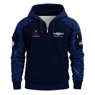 Personalized US Navy Submarine Quarter Zip Hoodie