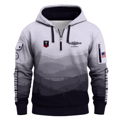 Personalized US Navy Submarine Quarter Zip Hoodie