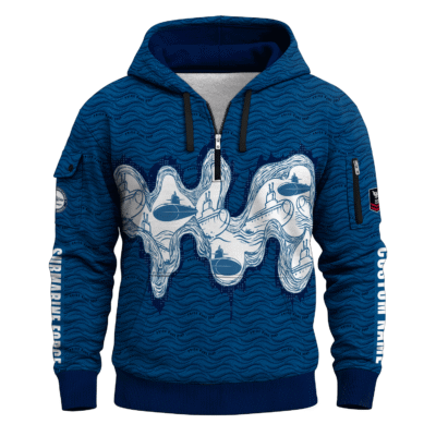 Personalized US Navy Submarine Quarter Zip Hoodie