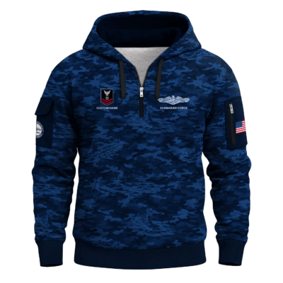 Personalized US Navy Submarine Quarter Zip Hoodie