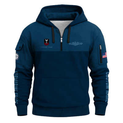 Personalized US Navy Submarine Quarter Zip Hoodie