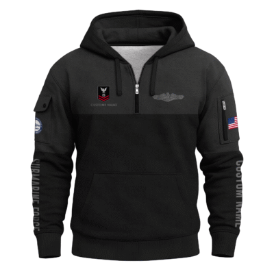 Personalized US Navy Submarine Quarter Zip Hoodie