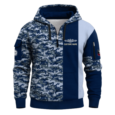 Personalized US Navy Submarine Quarter Zip Hoodie