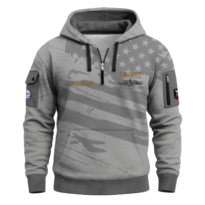 Personalized US Navy Submarine Quarter Zip Hoodie