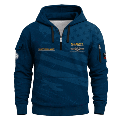 Personalized US Navy Submarine Quarter Zip Hoodie