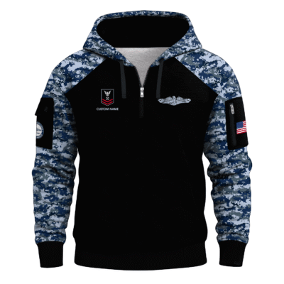 Personalized US Navy Submarine Quarter Zip Hoodie