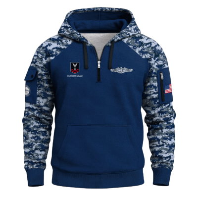 Personalized US Navy Submarine Quarter Zip Hoodie