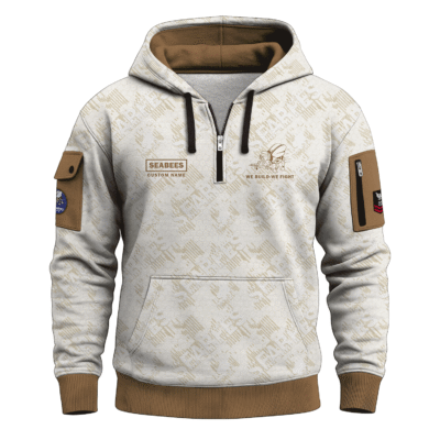 Personalized US Navy Seabees Quarter Zip Hoodie