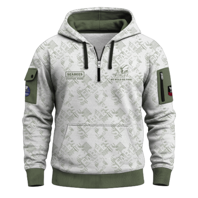 Personalized US Navy Seabees Quarter Zip Hoodie