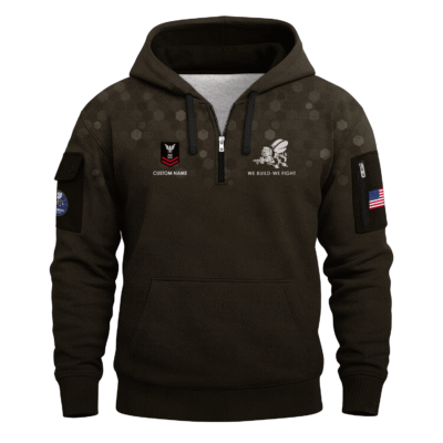 Personalized US Navy Seabees Quarter Zip Hoodie