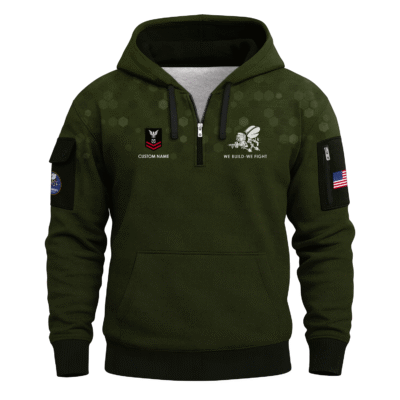 Personalized US Navy Seabees Quarter Zip Hoodie