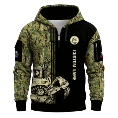 Personalized US Navy Seabees Quarter Zip Hoodie
