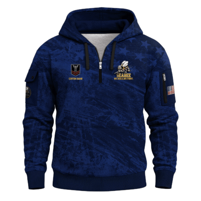 Personalized US Navy Seabees Quarter Zip Hoodie