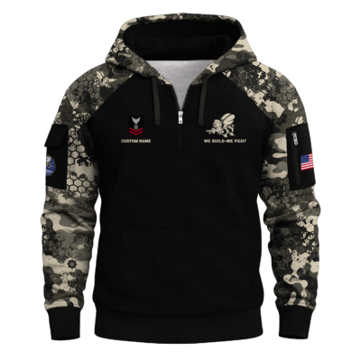 Personalized US Navy Seabees Quarter Zip Hoodie
