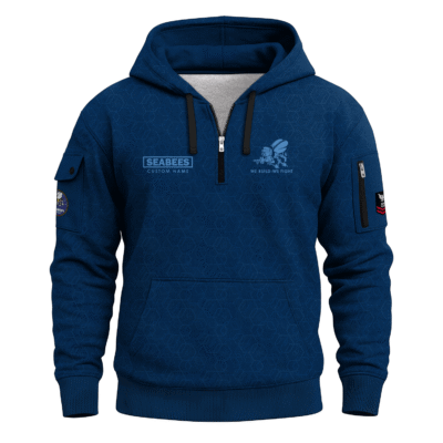 Personalized US Navy Seabees Quarter Zip Hoodie