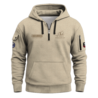 Personalized US Navy Seabees Quarter Zip Hoodie